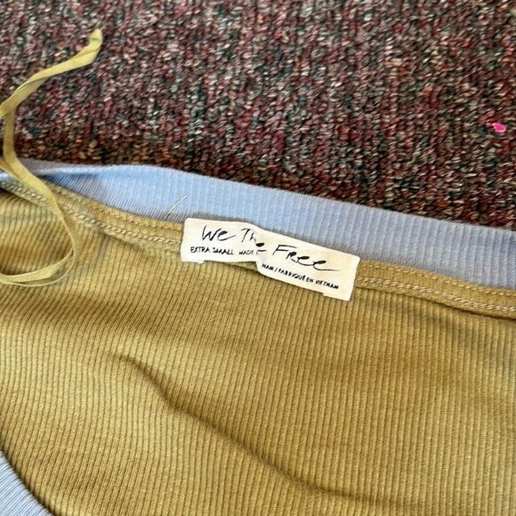 FREE PEOPLE Feelin it Colorblock Army Combo T-Shirt Size XS OB1068176 $98 - Picture 11 of 12